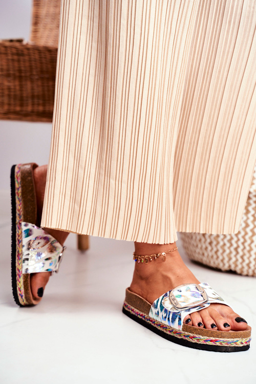 Women's Slides Big Star Metallic Pattern DD274127