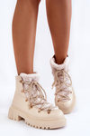 Leather Warm Boots Light beige Arisa