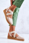 Espadryle Damskie Zamszowe Beżowe Big Star JJ276038