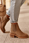 Low Classic Suede Ankle Boots Beige Lalyllis
