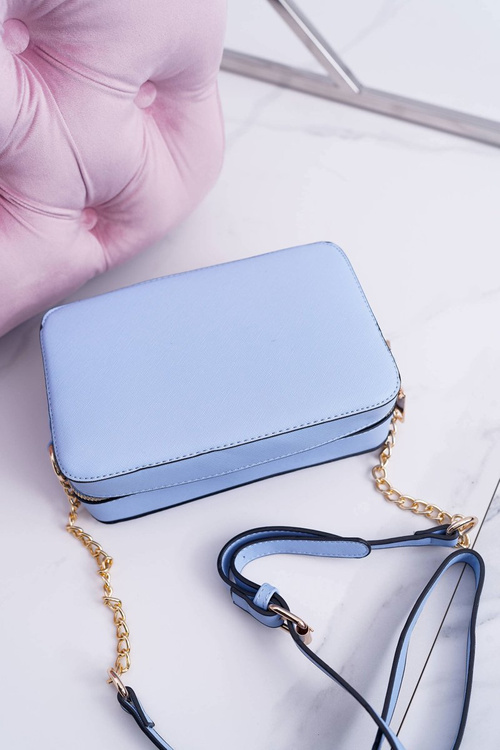 Handbag Over the Shoulder with Gold Chain Blue