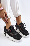 Women's Sport Shoes Laced On The Platform Black Minea