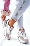 Sportowe Damskie Buty Cross Jeans Biało Szare II2R4020C