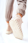 Suede High Platform Sneakers Beige Meniphise