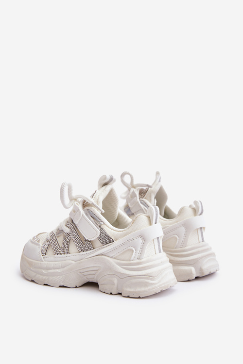 Children's Sneakers With Zirconia White Rianalla