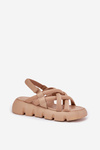 Women's Platform Sandals With Straps Beige Filamira
