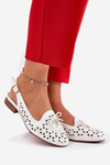Perforated Ballerinas With Open Heel White Navinnia