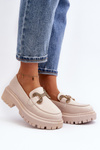 Women's Loafers with Light Beige Ornament Gargi