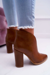 Women's Stiletto Boots Slip-on with Cutouts Brown Mantana