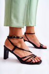 Classic Lacquered Sandals On Heel Black Milani