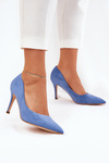 Stiletto Heels From Eco Suede Blue Vannith