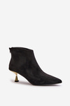 Women's Stiletto Heeled Eco Suede Boots Black Terlena