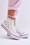 Women's Lace High Sneakers White Cornella