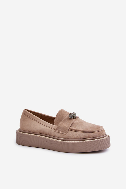 Womens Moccasins On Platform Beige Erithine