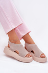 Beige Platform Sandals for Women Kavira