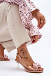 Elegant Transparent Sandals With Decoration Nude Lilah
