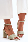 Suede Heeled Sandals Green Harriet