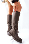 Damskie Wysokie Kozaki Khaki Whats Going On