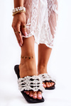 Women's Classic Slippers With Pearls Black Calipso