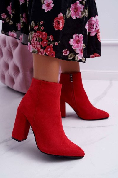 Women's Stiletto Boots Suede Red Sharks