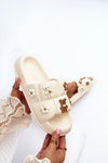 Women's Foam Sandals with Beige Decorations Cambrina