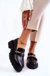 Leather Loafers Letters La.Fi 210001B-PU Black