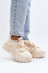 Women's sneakers with chunky sole beige Ellerai