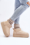 Women's Suede Snow Boots on Platform Light Beige Corcoran 