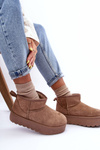 Suede Snow Boots On Platform Dark Beige Corcoran 