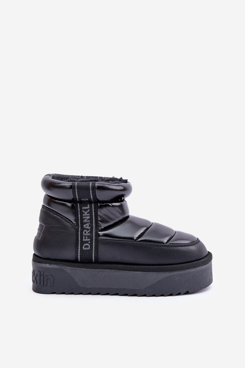 Low Snow Boots On Thick Sole D.Franklin Black DFSH371011