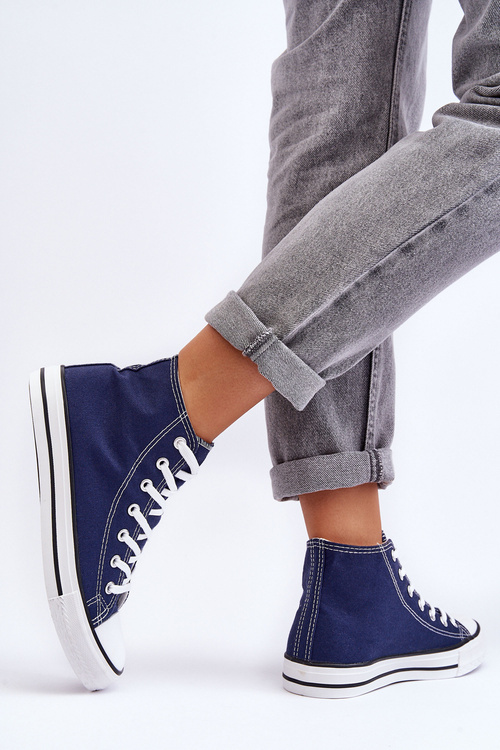 Women's Classic High Top Sneakers Navy Remos