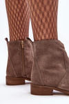 Women's Suede Boots with Zip Dark Beige Nicole 2829