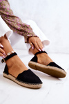 Espadryle Damskie Sprzączka Czarne Bonetti
