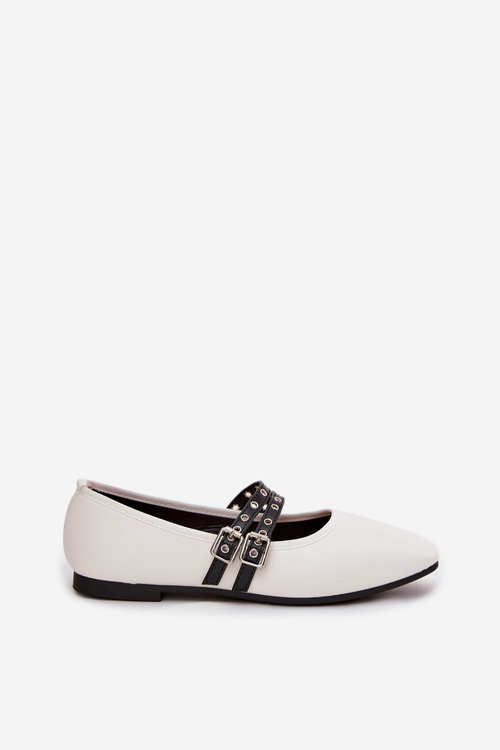 Women's Balerinas With Straps White Deliora