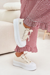 Women's Platform Sneakers With Decorative Lacing Beige Tivora