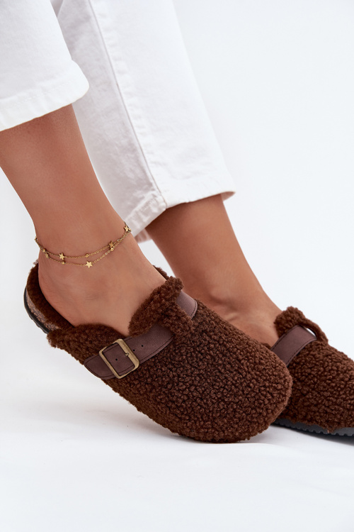 Women's slippers with fleece type lamb Brown Lorivine