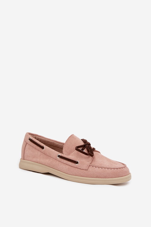 Women's Loafers With Laces Light Pink Calivra
