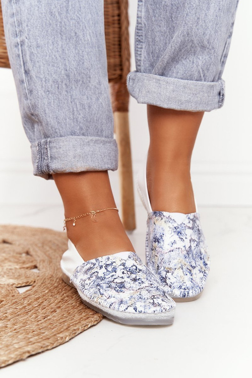 Damskie Skórzane Baleriny Maciejka Białe 01930-85