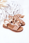 Children's Sandals With Bow Gold Beebee
