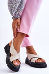 Fashionable Platform Sandals Beige Chester