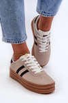 Women's Platform Sneakers Beige-Black Egelia