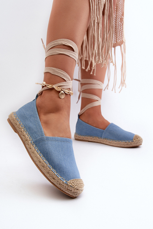 Tied Eco Leather Espadrilles in Gold Ismanne