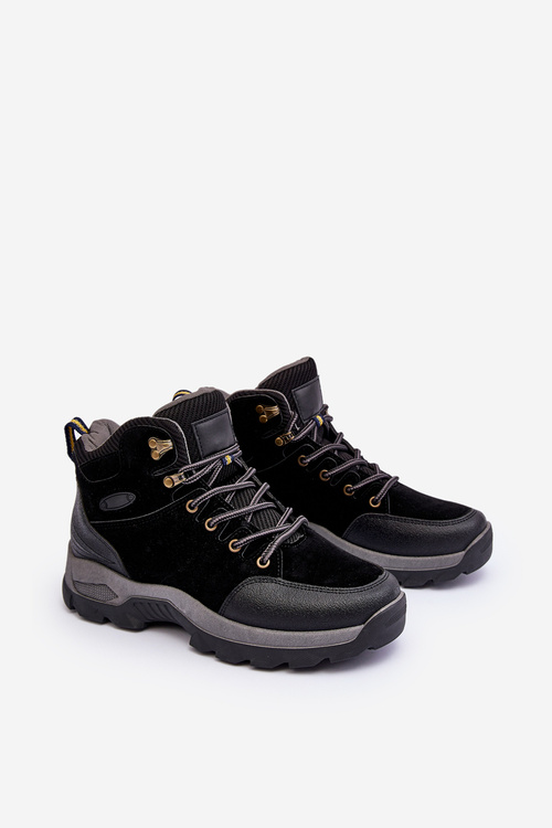 Buty Trekkingowe Trapery Męskie Czarne Fontanoe 85-915