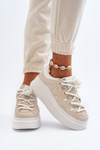Women's sneakers with chunky lacing beige Vinali