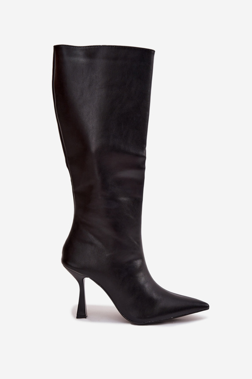 Women's Knee-High Heeled Boots Black Vionette