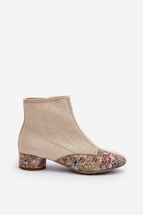Ankle Boots with Braided Detail on Heel Maciejka 04937-22 Beige