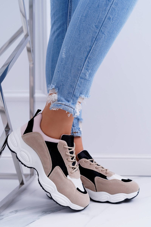 Sporty Women's Suede Shoes Beige Lollipop