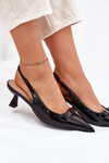 Patented High Heels With Bow Black Naylna