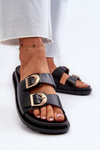 Women's Black Eco Leather Sandals with Buckles Valmira