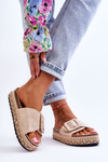 Women's Sandals On A Decorated Platform Beige Joyce